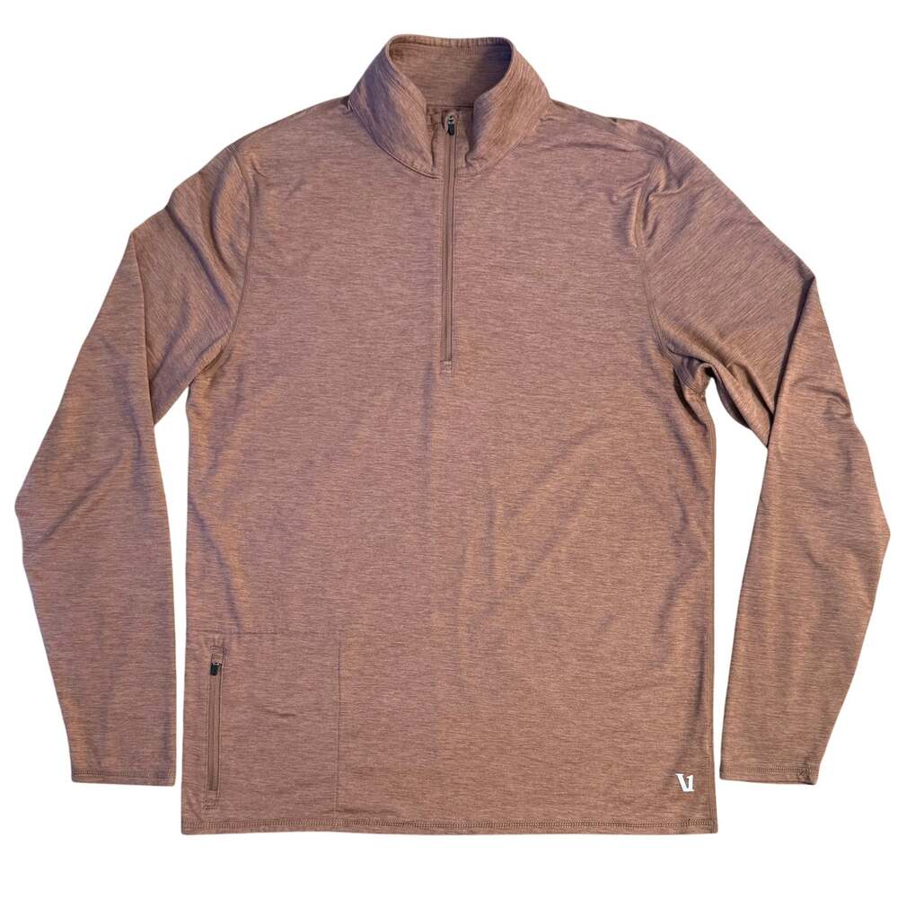 Vuori Ease Performace Half Zip 2.0 Long Sleeve DreamKnit Orange Tan Men’s Large